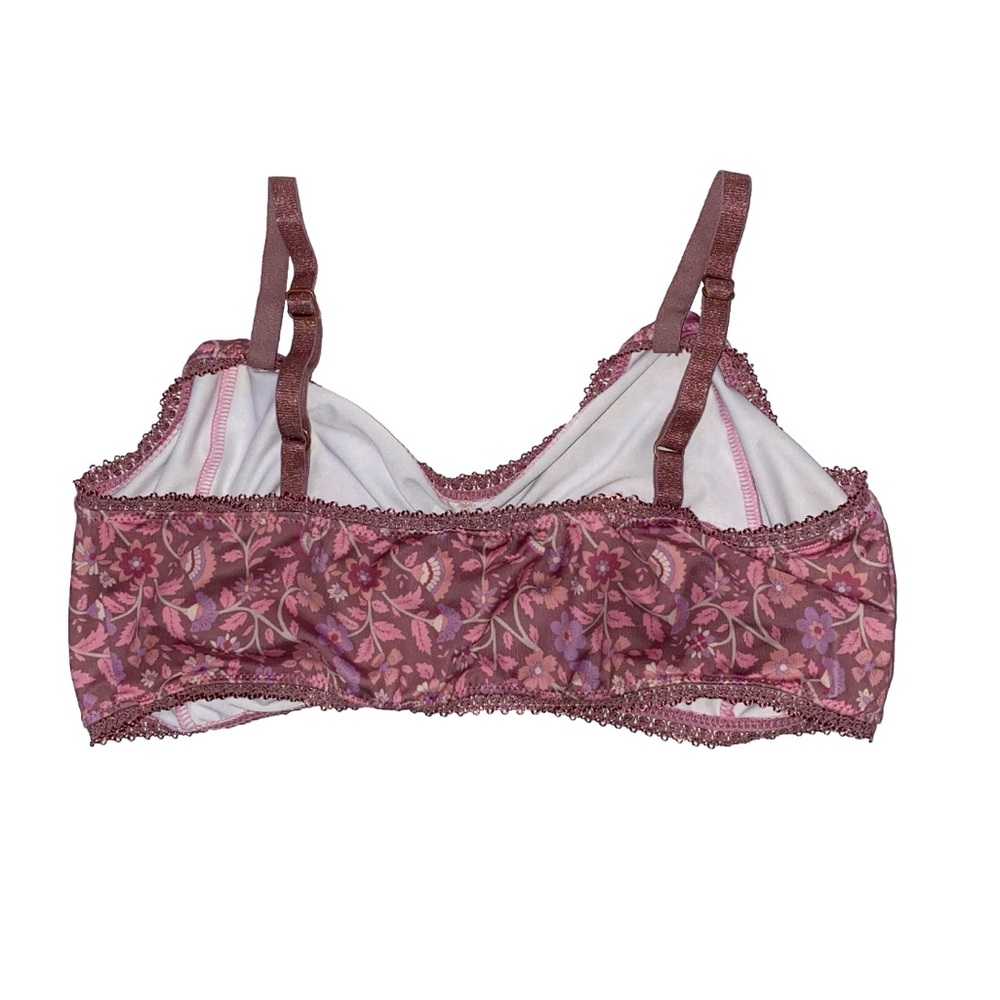 SPELL AND THE GYPSY PURPLE PINK FLORAL PRINT PULLOVER MULBERRY DAHLIA BRALETTE - Picture 2 of 7